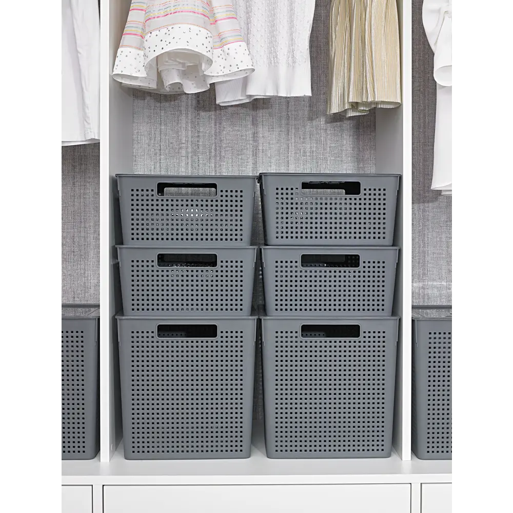 Santreyd — Квадратная коробка для хранения с крышкой, серый 84498339 STLM-0050639 - Вид №2