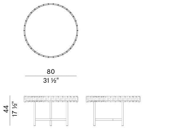 Круглый веревочный журнальный столик со стеклянной столешницей Potocco Ropu ARCH-00019090 - Вид №2
