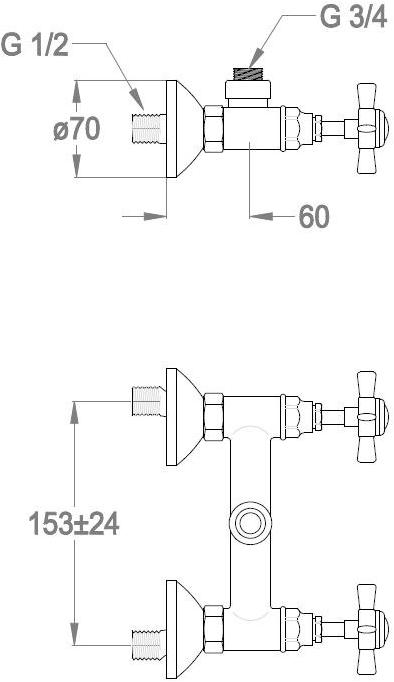 Fir Italia Смеситель для душа на 2 отверстия Canterbury 30 3032012 - Вид №1