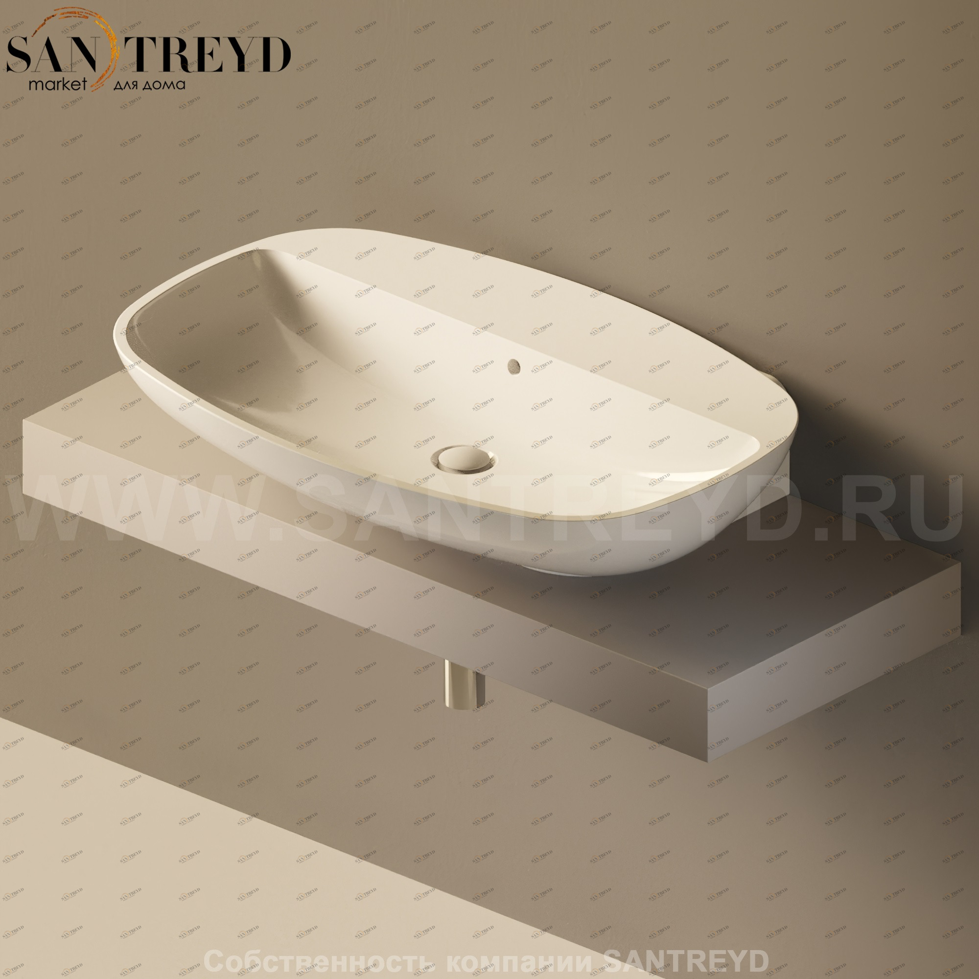 Flaminia FORTY6 Столешница от 120 до 250 см серая F68082.1019 Ceramica Flaminia F680821019