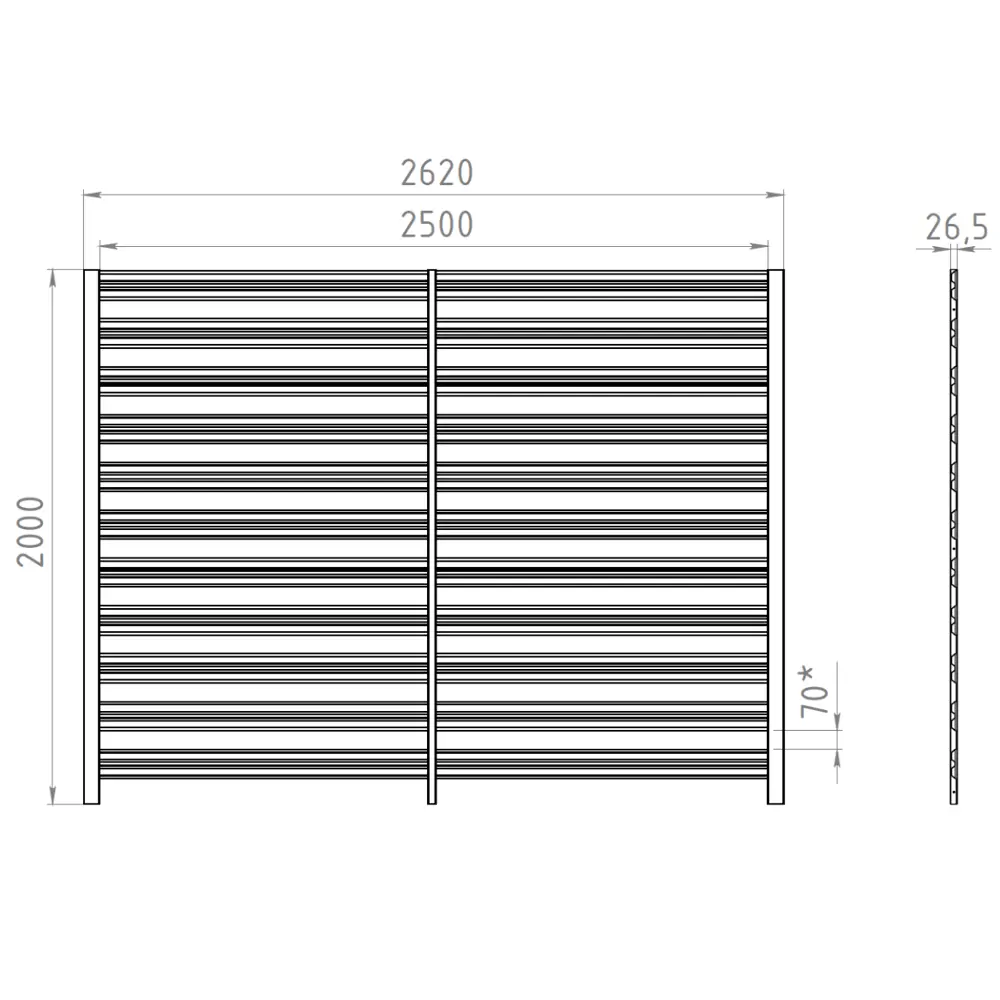 Забор-жалюзи Горизонт 2x2.5 м цвет коричневый 88698257 STLM-2209091 Santreyd  - Вид №2