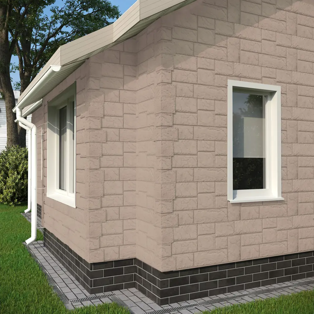 Фасадная панель FineBer Камень крупный цвет песочный STLM-2204924 - Вид №3