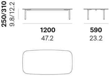 Низкий прямоугольный журнальный столик из ламината Pedrali Buddy ARCH-00077132 - Вид №3