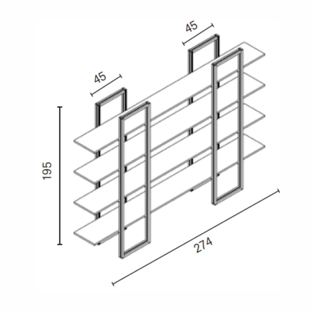 Модульный книжный шкаф из алюминия и дерева STUDIO T Ecodesign ARCH-00061159 - Вид №8