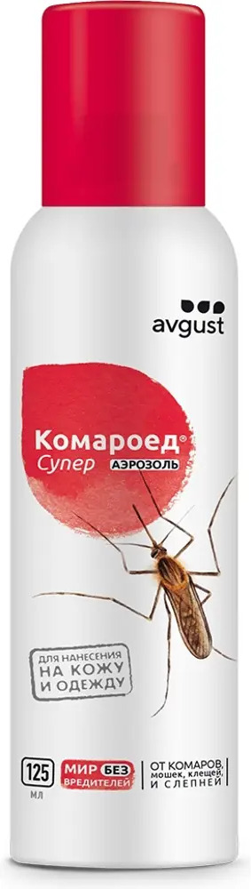 82697182 Аэрозольный инсектицид Август Комароед Супер 125 мл STLM-0034348