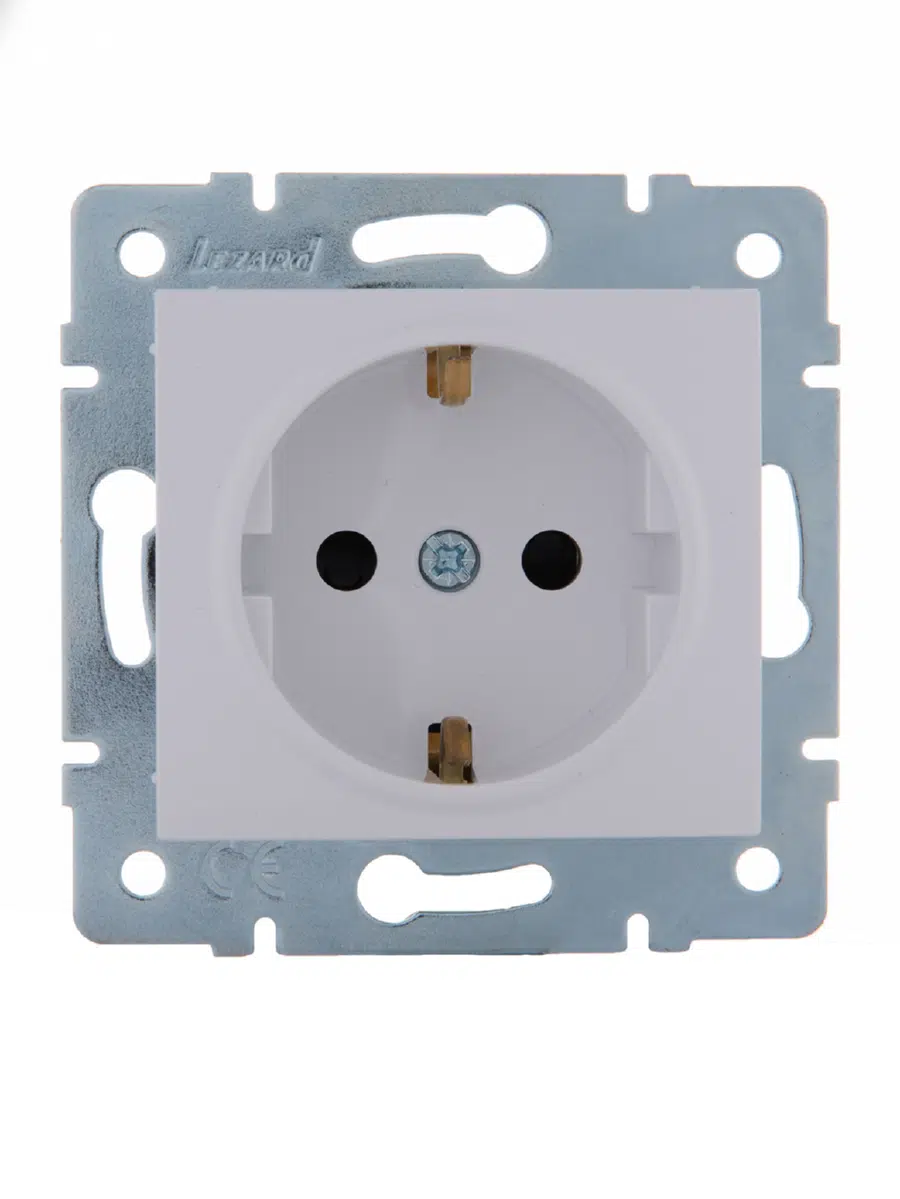 KARINA Розетка с защитой от детей сз белый LEZARD 707-0288-124В - Вид №1
