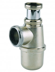 151000 008 00  Большой сифон для умывальника, регулируемая высота, выход D 40 мм, латунь с матовым никелевым покрытием Valentin Матовый Никель