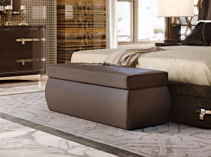 Turri Прямоугольный кожаный пуф с обивкой Diamond