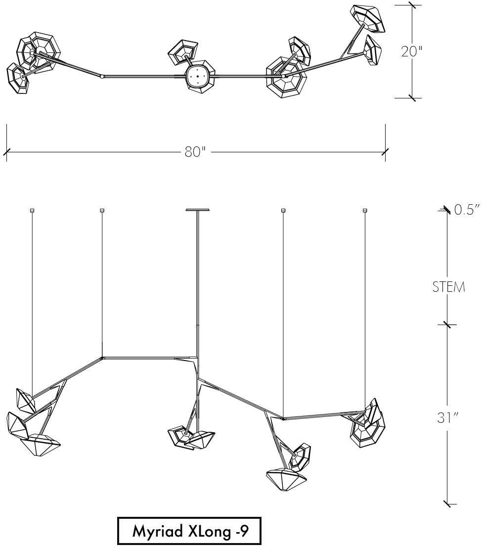 Светодиодный подвесной светильник из металла с диммером Myriad Santreyd sun-id-1500403 - Вид №15