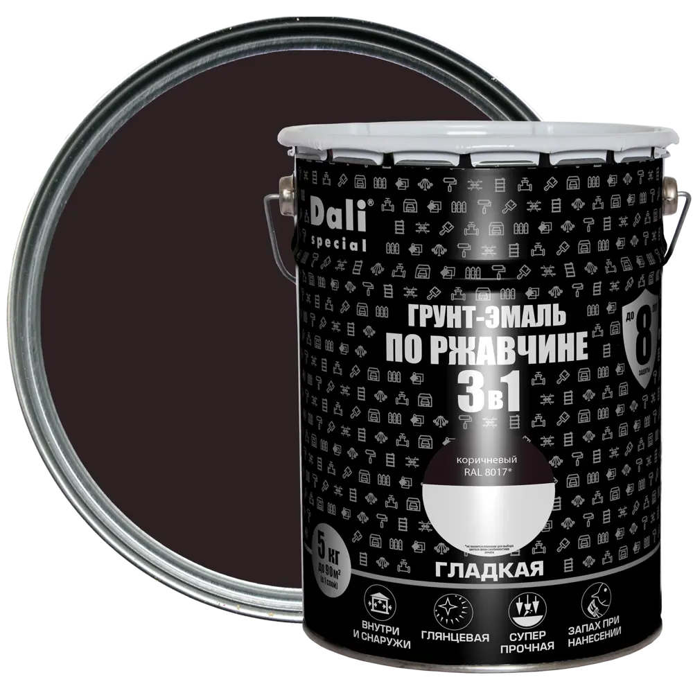 Грунт-эмаль 3 в 1 DALI - антикоррозийная защита металла 84584236 STLM-0052320