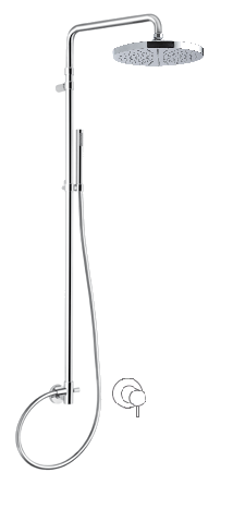 30696X/ID-CRX CARIMALI Мостовая поворотная душевая стойка, Душевая лейка Stick 