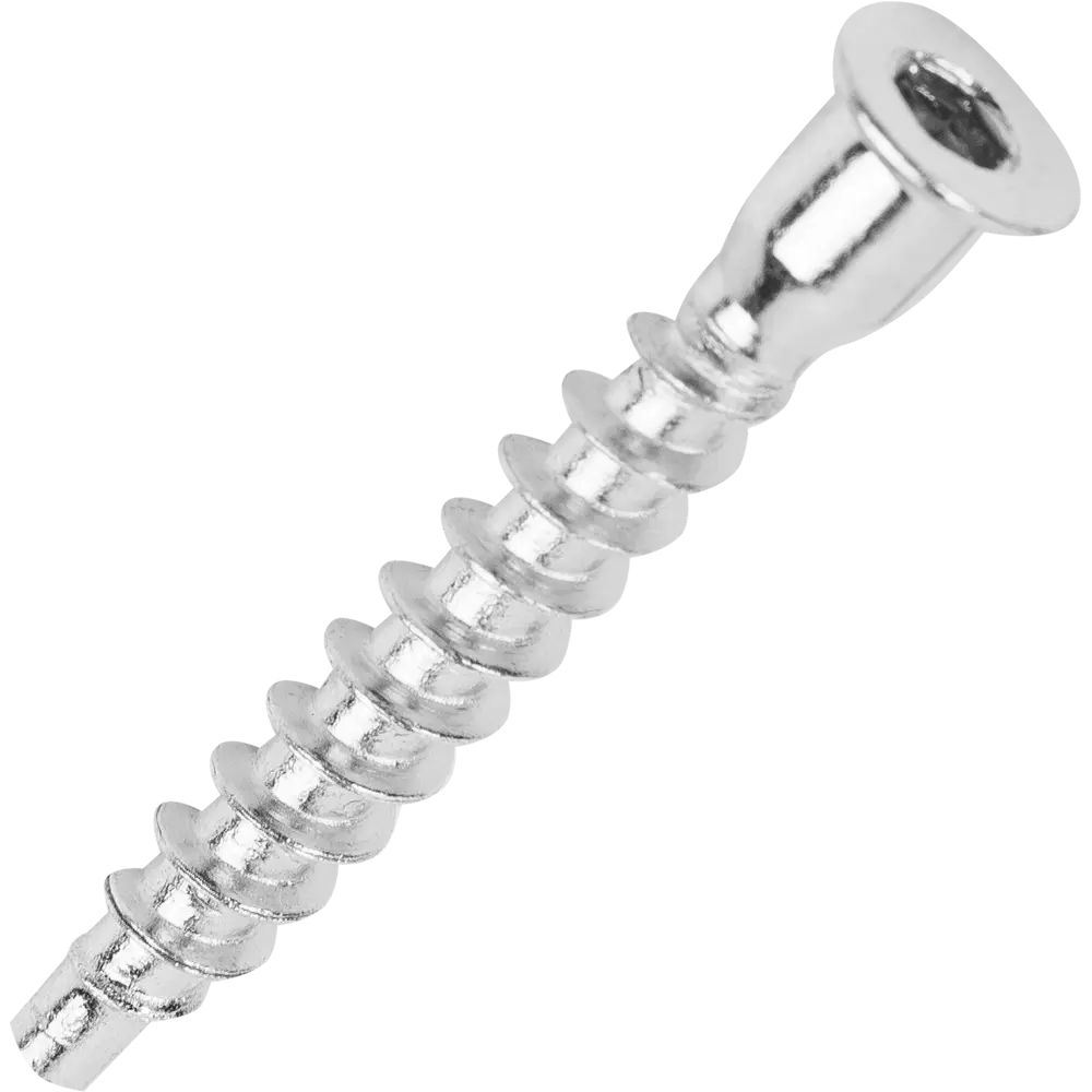 Стяжка мебельная шурупная HEX 7x50 мм цвет хром 15 шт. 10949324 STLM-2025751 Santreyd 