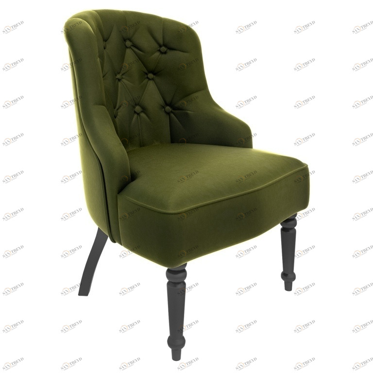 Кресло без подлокотников зеленое Shoffez Green PUSHA ДИЗАЙНЕРСКИЕ, PUSHA 061321 Зеленый 