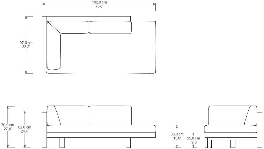 TRIBÙ Садовый диван из модульной ткани Pure sofa sun-id-1421902 - Вид №6