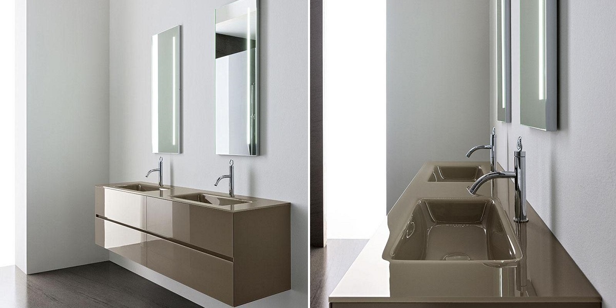 Мебель для ванной в матовой отделке Crystal CY05 OASIS BATHROOM Master Crystal - Вид №1