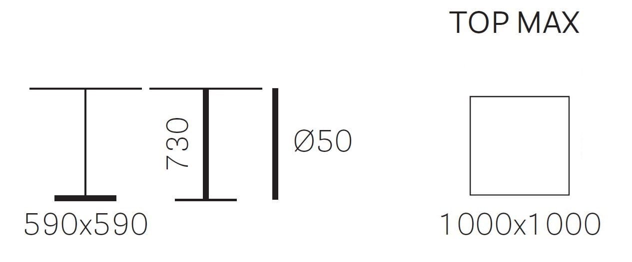 Стальной квадратный стол для контракта Pedrali Stylus ARCH-00005485 - Вид №1