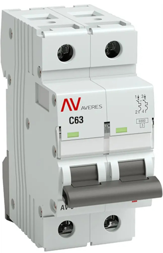 Автоматический выключатель EKF AV-6 2P на 63А для надежной защиты сети 84579884