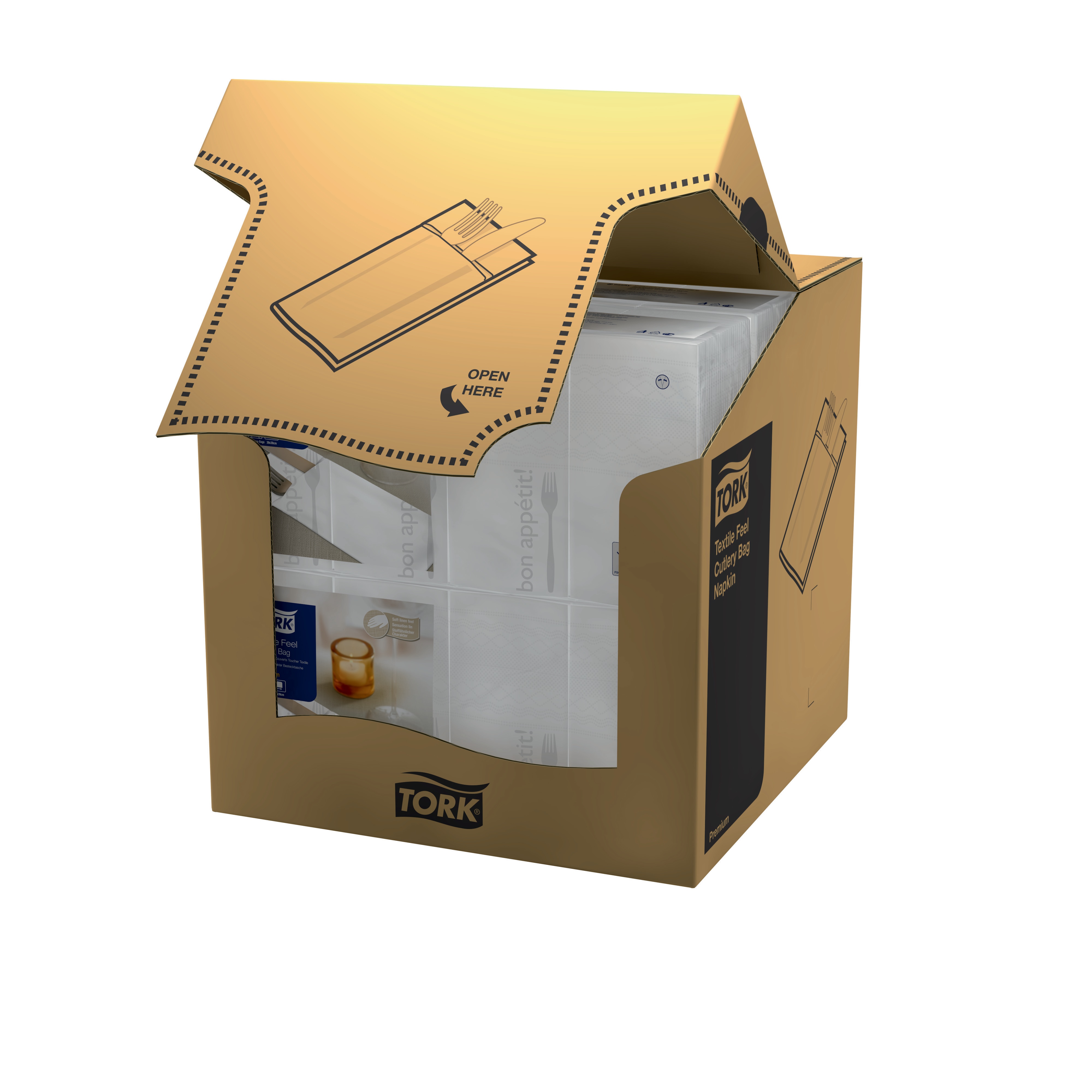 1366238 Мягкий карманный платок для столовых приборов приятного аппетита Tork  - Вид №2