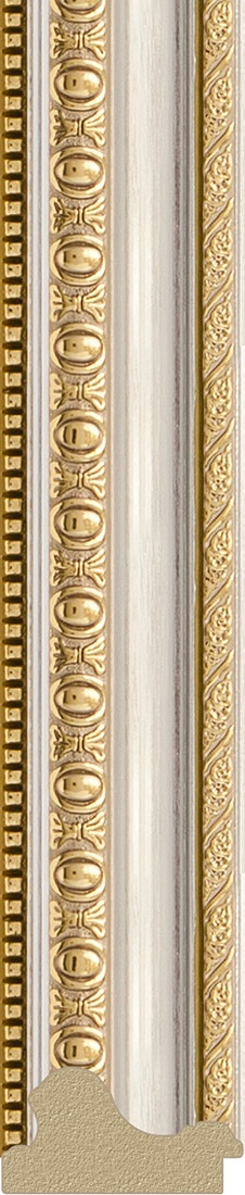 BY 1349 Зеркало в багетной раме - золотые бусы на серебре 60 mm EVOFORM Definite - Вид №2