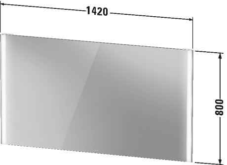 XV70360B2B2 Зеркало с подсветкой, версия "Sensor" Серии/XViu #XV7036 1420 x 40 мм Black Matt Duravit - Вид №1