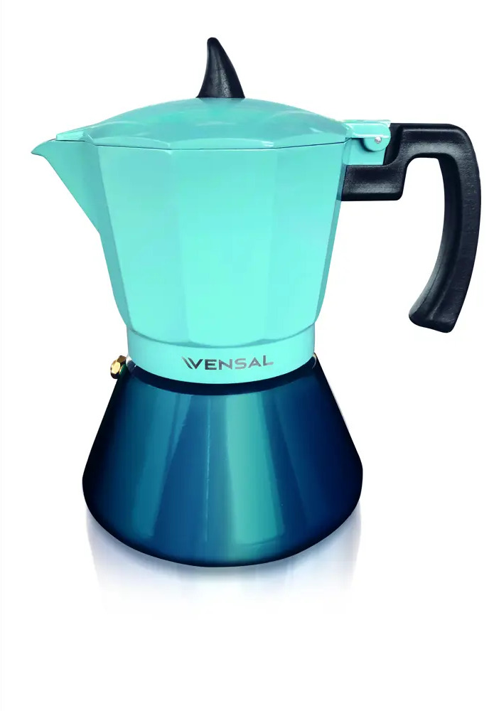 91233006 Гейзерная кофеварка Vensal VS3203GN 450 мл 9 чашек литой алюминий цвет бирюзовый STLM-0877573