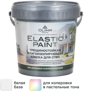 Краска латексная Olimp моющаяся матовая цвет белый база А 0.9 л 84391855 STLM-2153918
