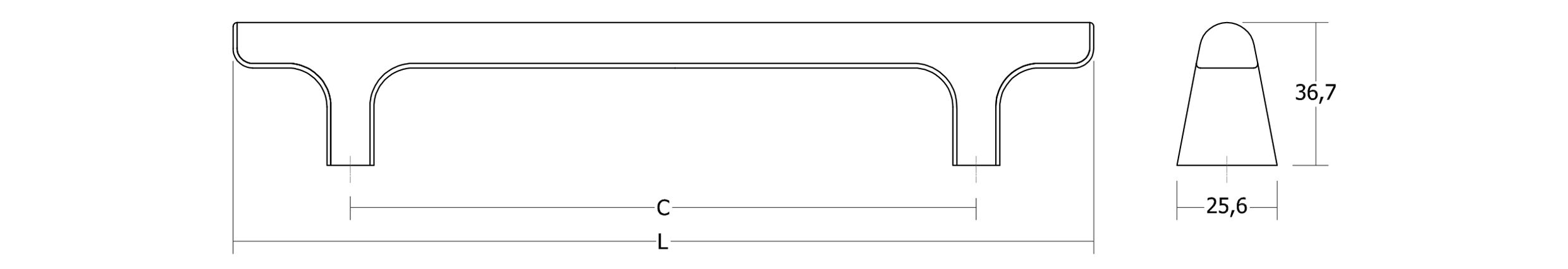 Алюминиевая палуба мебельная ручка Viefe Hinoki ARCH-00011051 - Вид №3