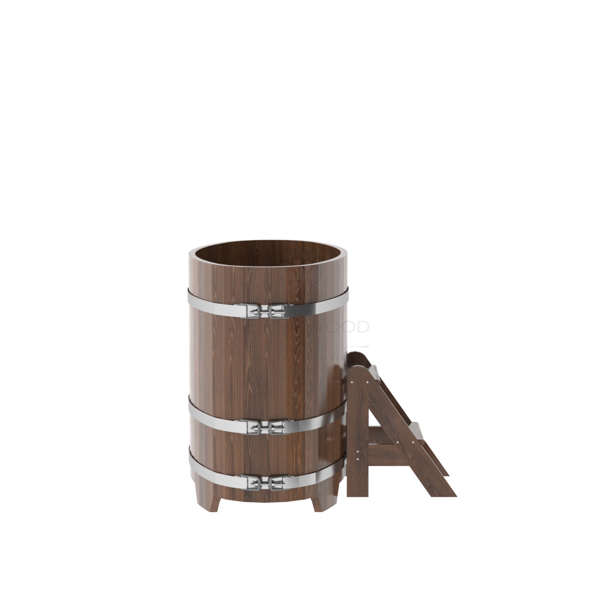 1264 Купель овальная из дуба 0,69х1,31х1,0 морёная Alyarus  - Вид №2