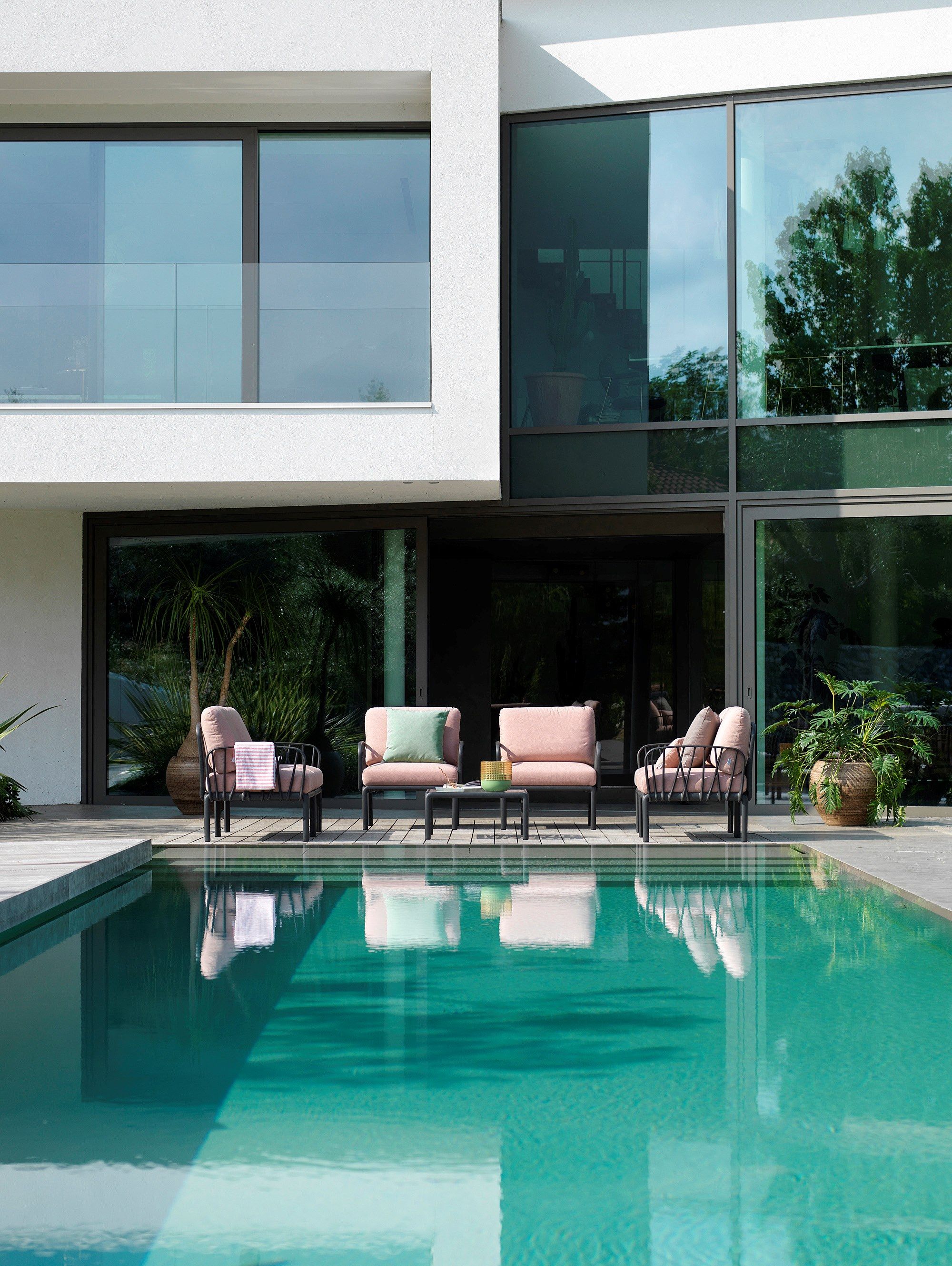 Стеклянный квадратный садовый столик Nardi ARCH-00041085 - Вид №6