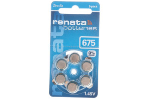 15083999 Батарейки для слуховых аппаратов ZA 675 BL-6 (1.4V/640mAh) 4390 Renata