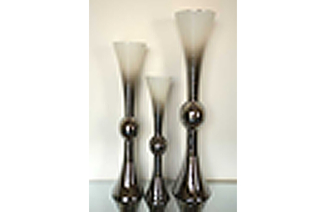 Ваза дымчато-белая 20*90 GARDA DECOR ДИЗАЙНЕРСКИЕ 115807 Белый;золото  - Вид №1