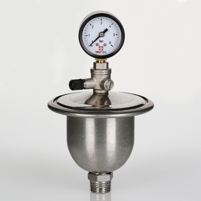 VT.CAR20.I.04001 Гаситель гидроударов мембранный с манометром Valtec 0,155 л  - Вид №1