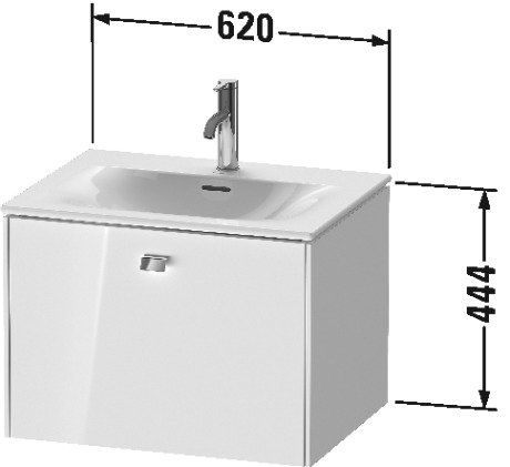 BR421000909 Brioso Тумбочка подвесная Светло-голубой матовый декор Duravit - Вид №1