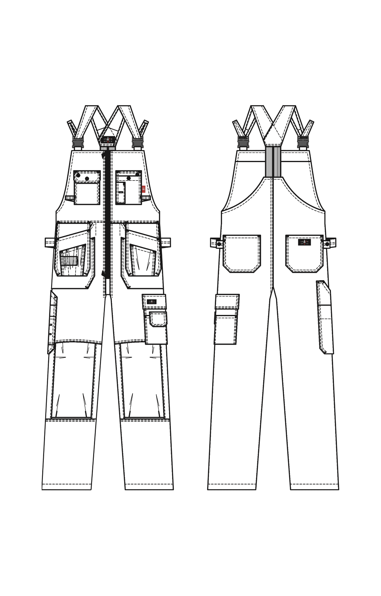 62309 Полукомбинезон  черный Union Space  Летняя спецодежда  размер 52-54/170-176  - Вид №2
