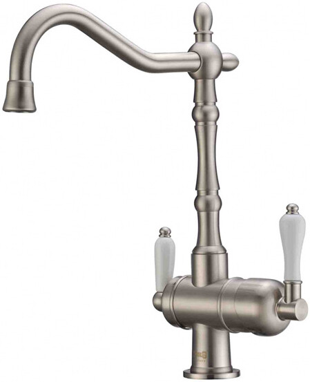 Смеситель ZorG Clean Water ZR 326 YF NICKEL для кухонной мойки, никель