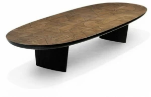 Roche Bobois Низкий овальный журнальный столик из массива дерева Nativ