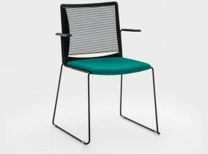 Viganò Тканевый стул на санках с подлокотниками Winner