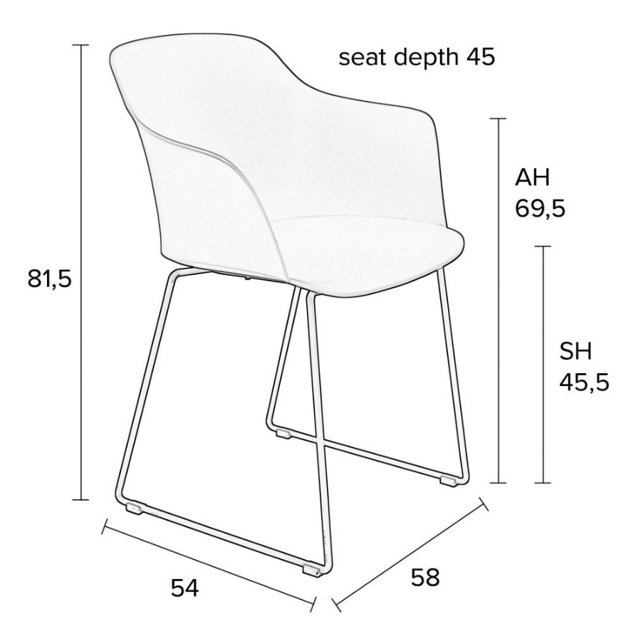 Кресло Tango, голубое White Label Living 1200175 - Вид №11