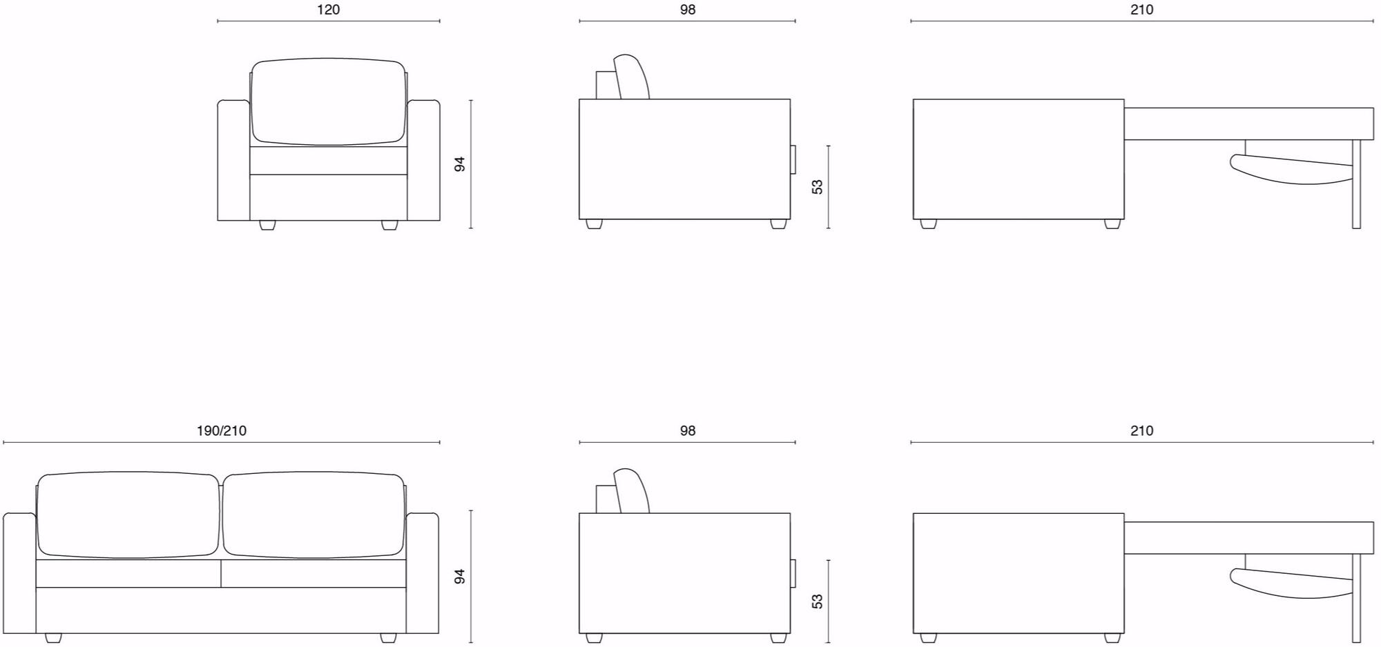 Chaarme Letti Диван-кровать из ткани sun-id-1471447 - Вид №3