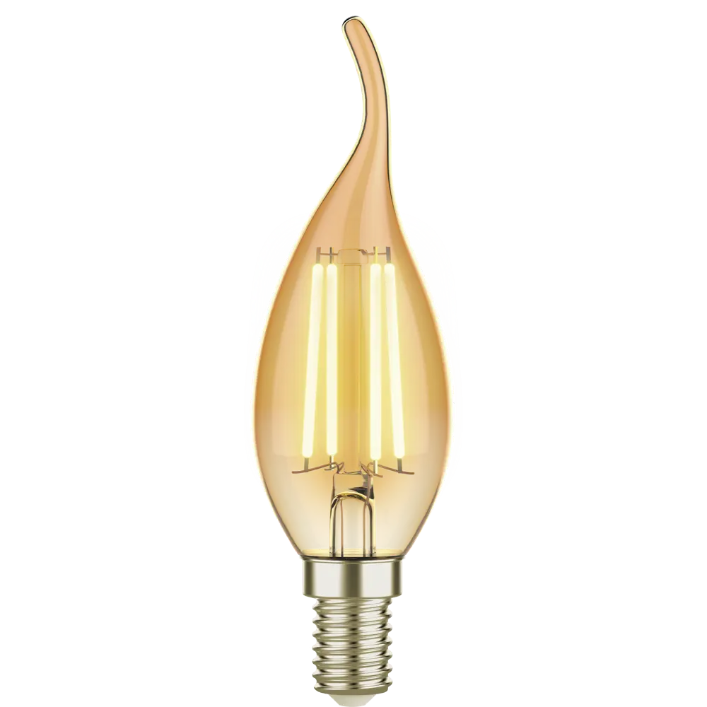 Лампа светодиодная Lexman Candle CF35 E14 220-240 В 4.5 Вт янтарная 470 лм теплый белый свет STLM-2160356 - Вид №2