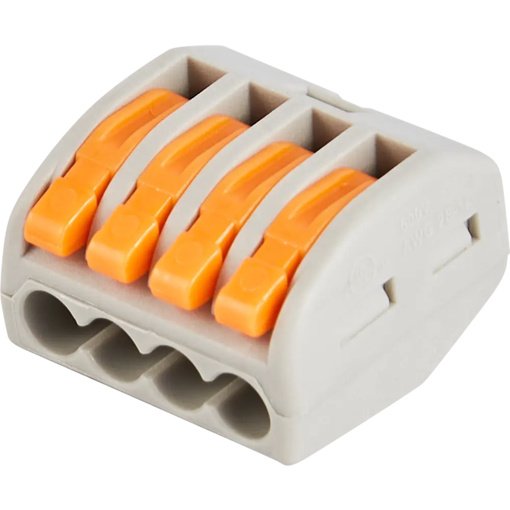 87658672 Клеммы соединительные монтажные с рычажком Duwi СМК 222-414 4-проводные 4мм² серые 20шт 26679 6 STLM-1119433 