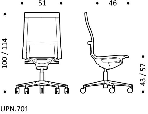 ICF Офисное кресло из ткани с 5 спицами на колесиках Una chair sun-id-1350046 - Вид №4