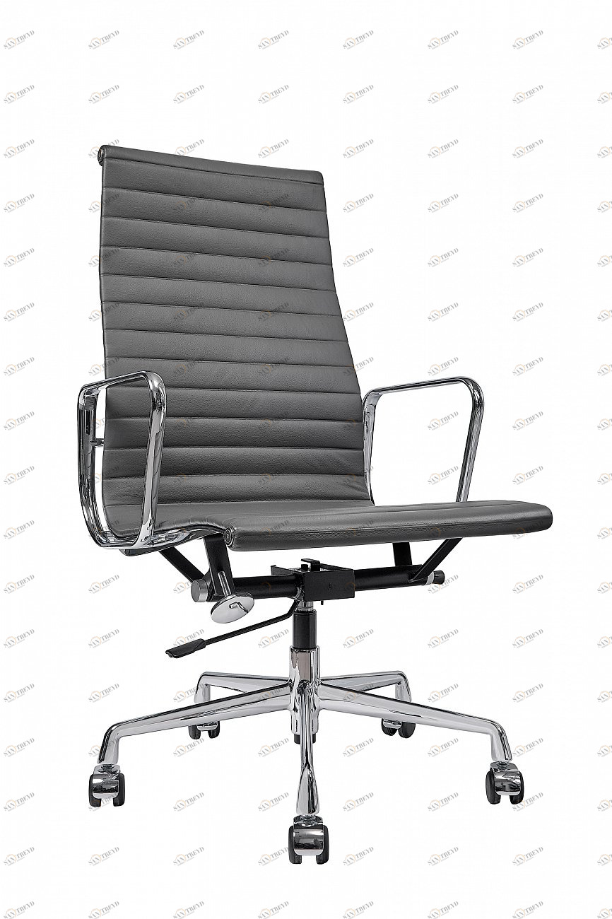 Кресло офисное графит с алюминиевыми подлокотниками Eames Style HB Ribbed Office Chair EA 119 SOHO DESIGN ДИЗАЙНЕРСКИЕ 00-3886256 Черный 