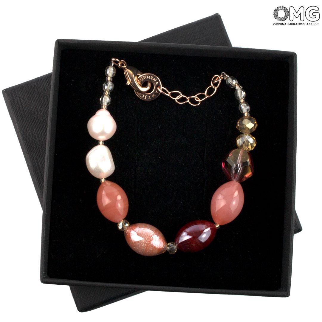 3963 ORIGINALMURANOGLASS Браслет Лепестки - Коллекция Antica Murrina - муранское стекло Original Murano Glass OMG 19 см  - Вид №1