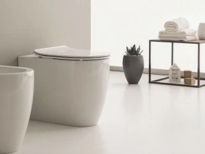 5522 Приставной унитаз напольный Белый Scarabeo Ceramiche Moon Италия