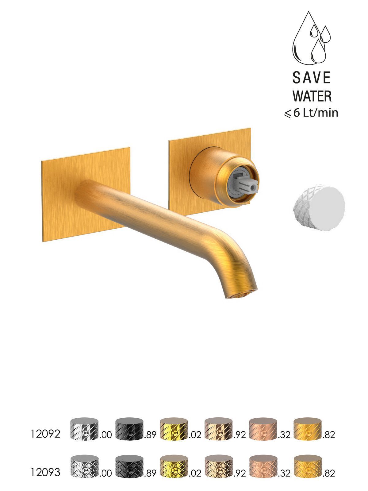 Настенный смеситель для раковины без слива с ограничителем расхода Rubinetterie Frattini Pepe XLS ARCH-00093332 - Вид №12