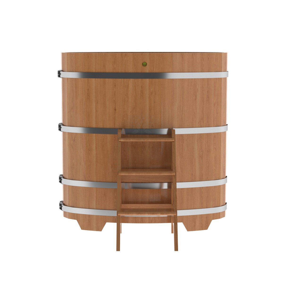 1269 Купель овальная из дуба 0,69х1,31х1,4 натуральная Alyarus  - Вид №3