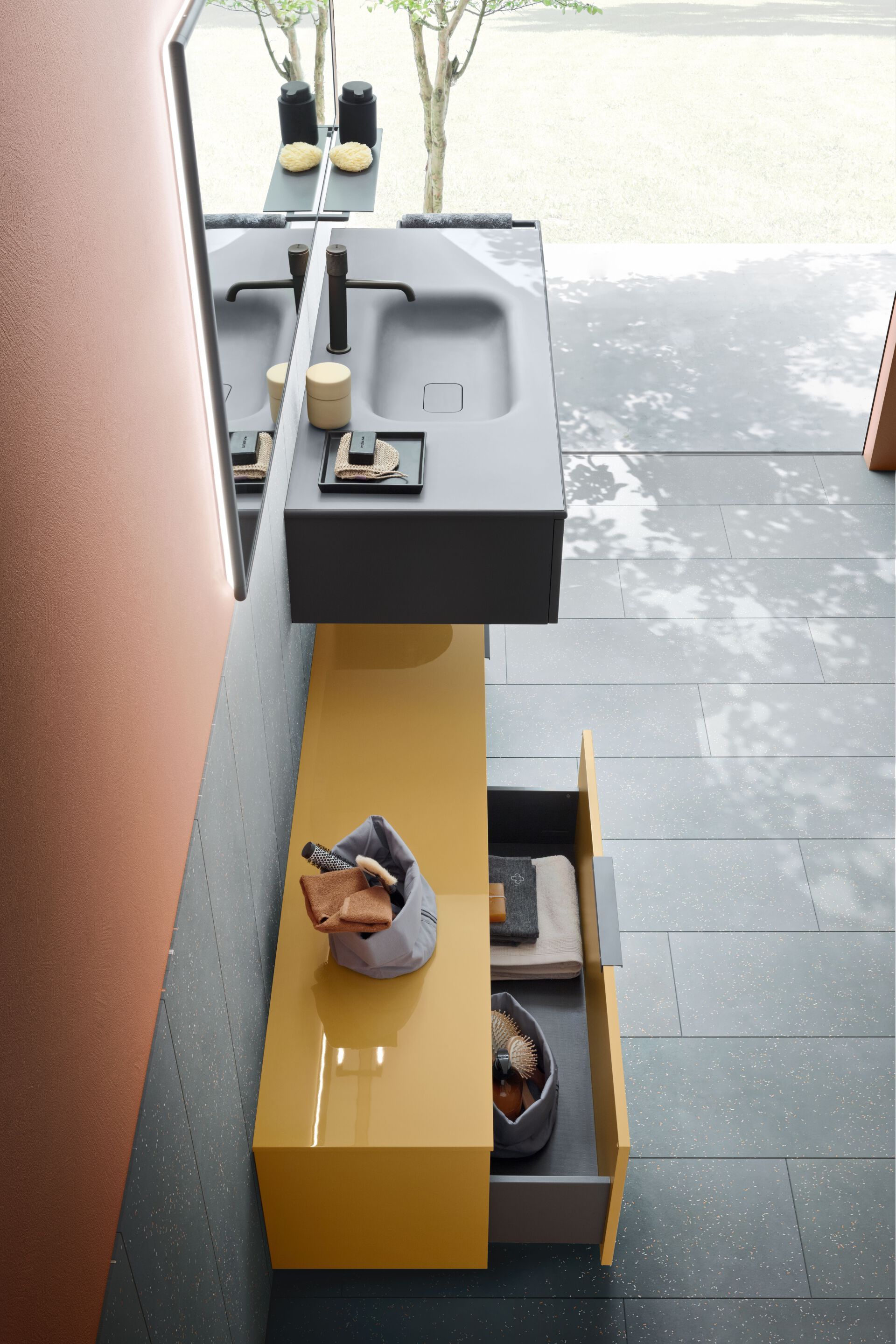 Глянцевый и матовый лакированный деревянный подвесной умывальник ARBLU Dress System ARCH-00122119 - Вид №2