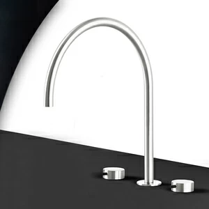 Смеситель для раковины сталь глянцевая с черной ручкой Toki Radomonte TKI26LCIL32