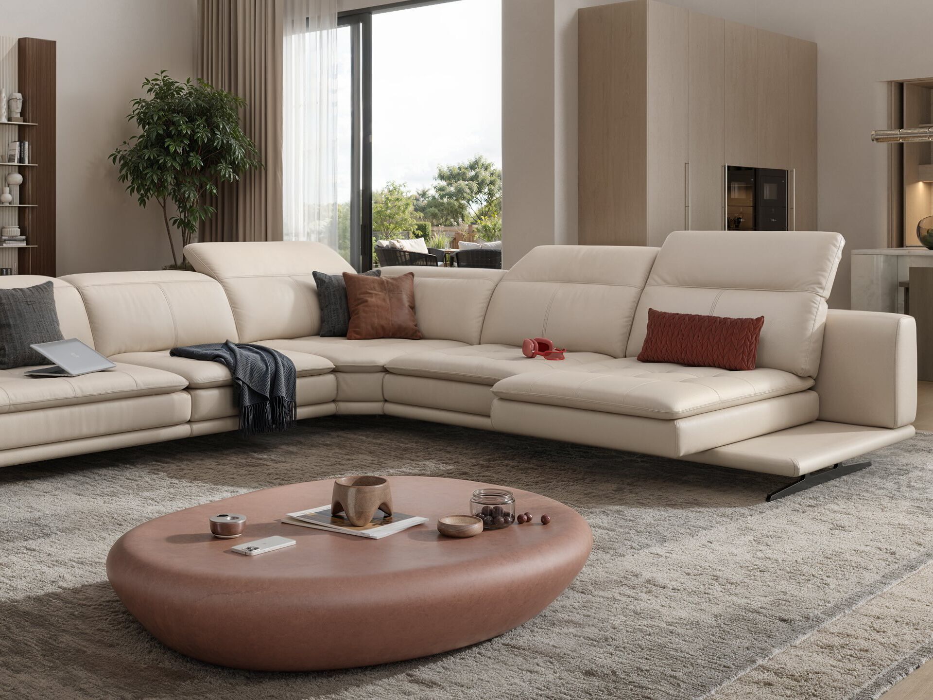 Кожаный угловой диван Sofanella Ницца ARCH-00044465 - Вид №3